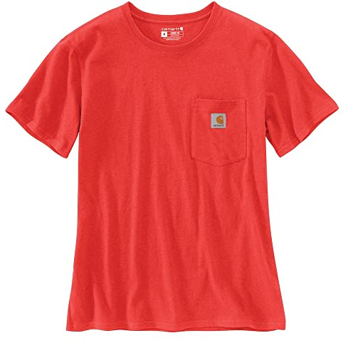 Carhartt Frauen Short-Sleeve K87 Pocket T-Shirt, Currant Heather, S