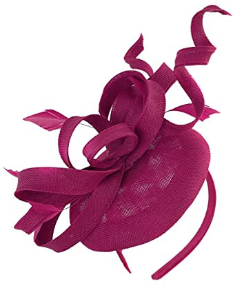 Caprilite Pillbox - Cerchietto per capelli in sinamay, per donne e matrimoni, Rosa fucsia, 1 count (Pack of 1)