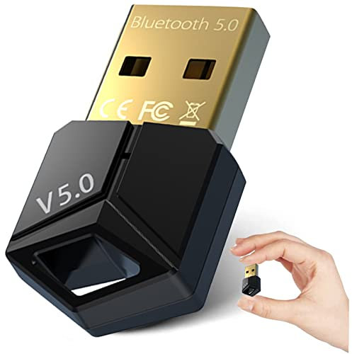 Bluetooth 5.0 Adapter, Mini USB Bluetooth Dongle Audio Transmitter Receiver Supports Win 7/8/8.1/10, Wireless Bluetooth Adapter for PC/Headset/Speakers/Keyboard/Printers