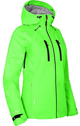 Bergson LEKNES Thermo | Damen Regenjacke, leicht wattiert, recycelt, 20000 mm Wassersäule, Green Gecko [272], 38 - Damen
