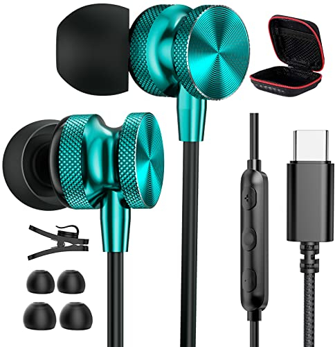 Auriculares USB C para Google Pixel 6a 7 Pro 7,Auriculares USB Tipo C HiFi Estéreo Magnéticos Cancelación de Ruido con Microfono para Samsung A53 A33 M53 S22 Ultra S21 FE S20 FE Xiaomi 12T Pro 11T