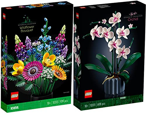 Lego 2er Set: 10311 Orchidee & 10313 Wildblumenstrauß