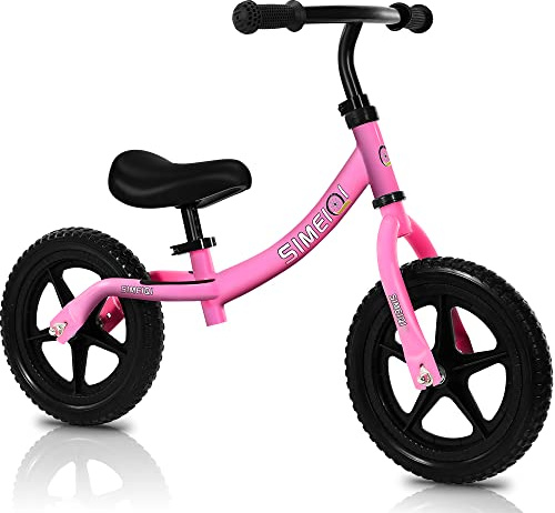 SIMEIQI 12 Inch Balance Bike for 2 3 4 5 Years Old Boys Girls Walking Training Bicycle No Pedal Adjutable Seat and Handlebar