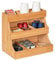 Relaxdays Organizzatore Porta Bicchieri, 9, Organizer 6 Scomparti per Caffetteria, 24x26,5x17,5 cm, Naturale, bambù, 24 x 26.5 x 17.5 cm