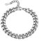 Cupimatch Königskette Armband Herren Edelstahl Biker Armband, Panzerkette Kubanische Kette Rechteck Armketten Fahrradkette Motorradkette Hochglanz Poliert Rock Armreif Silber