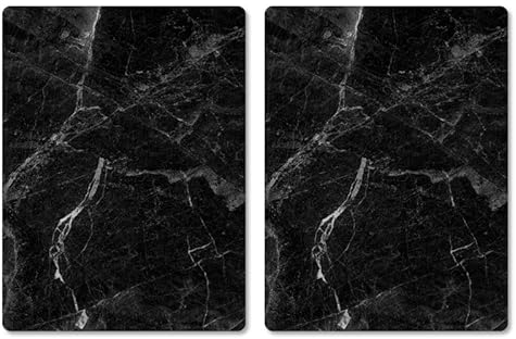 Pagnanno Hob Covers Chopping Board Pack of 2 - Versatile Kitchen Board Glass Worktop Savers - Heat Resistant Sink Boards, Worktop Protectors - Marble Effect Grey (Design 8, 50x40CM)