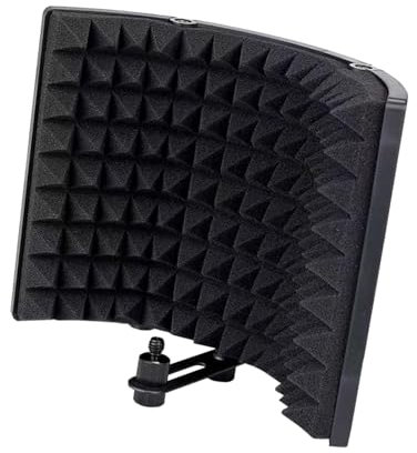 F Fityle Insonorizzazione per Registrazione, Pannello Fonoassorbente Pieghevole, Schermo Isolante per Microfono a 3 Pannelli per Apparecchiature Di Registrazione, Canto, Trasmissione, 3 Pannelli
