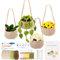 Crochet Potted Plant DIY Kits - 4 PCS Hanging Plant Yarn Set for Adult Beginners