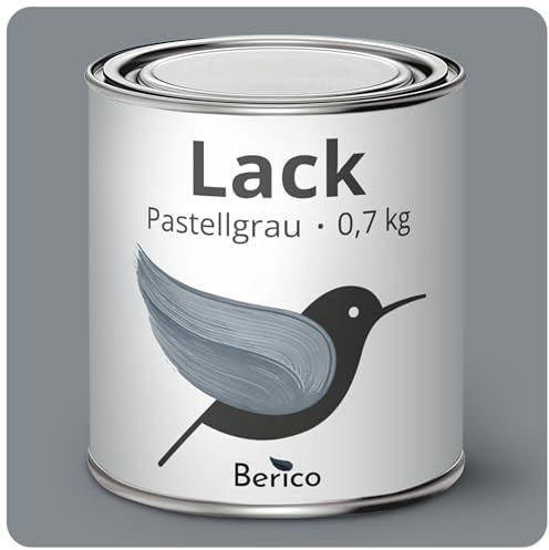 Berico Buntlack - Pastellgrau - 0,7 Kg - 4in1 Premium Acryllack - Für Innen und Außen