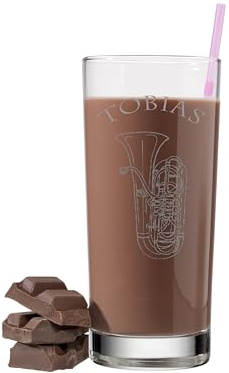Graviertes Glas mit Tuba und Namen - einzigartige Geschenkidee für Musiker - kratz- und spülmaschinenfeste Gravur - Fassungsvermögen: 480 ml