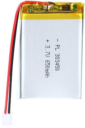 Batterie Li-Po 383450 lithium-polymère 3,7 V 650 mAh avec connexion 2P pH avec grille de 2,0 mm