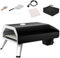 SPOTRAVEL Outdoor Gas Pizza Oven, 4kW Portable Pizza Maker with Pizza Stone, Pizza Peel, Pizza Cutter, Gas Hose, Carry Bag & Foldable Legs, Stainless Steel Tabletop Pizza Grill for BBQ Picnic Party
