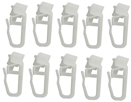 BASIT 100 Stück X-Gleiter mit Faltenhaken aus Kunststoff für Innenlauf Gardinenstangen und Innenlaufschienen mit 6mm Laufnut