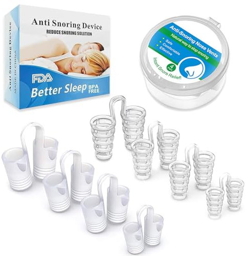 Schnarchstopper, Anti Schnarch Nasenspreizer, 8 Stück Anti Schnarch Gerät, 4 Größen Schnarchen Stopper, Silikon Schnarchstopper, Nasenklammer Schnarchen, besser atmen(2 Stile 4 Größen)