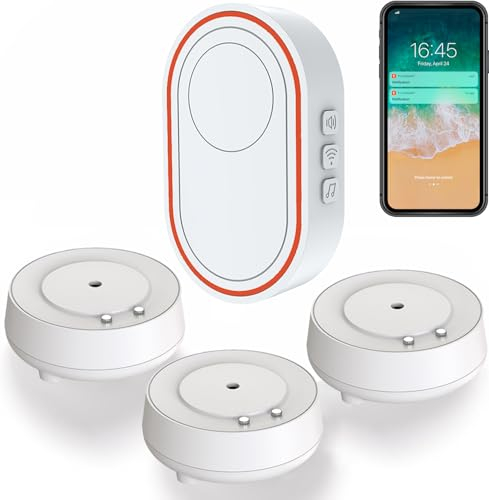 Detector de agua wifi, 3 unidades, sensor de agua, detector de gotas de agua y detector de fugas de agua, kit inteligente para el hogar con otros sensores inteligentes expandibles para