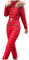 Damen Schneeoverall Winter Warm Schneeanzug Overall Elegant Ski Jumpsuit Pelzkragen Skijacke Schneeanzug mit Hoodies Nicht Abnehmbare Outdoor Sporthose Skianzug Wasserdicht Skifahren Overall, rot, XXL