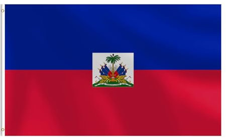 Haiti-Flagge, 90 x 152 cm, strapazierfähig, doppelt genäht, lebendige Farben, farbecht, Outdoor-Dekoration mit Messingösen (Haiti)