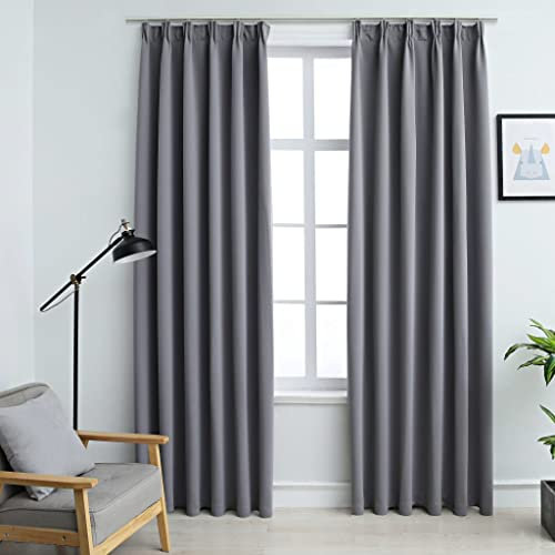 XGWKCNV Decor Tende oscuranti con ganci 2 pz grigio 140x225 cm tendaggi finestra