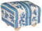 alles-meine.de GmbH Miniatur Couch Hocker/Sofa Hocker - für Puppenstube Maßstab 1:12 - blau & weiß Gemustert - Puppenhaus Puppenhausmöbel Sofasessel Wohnzimmer Klein - für Wohn..