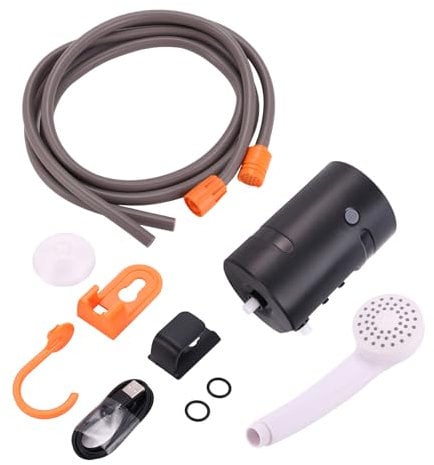Hermosiey Tragbare AußEn Dusche, IPX7 Wasser Dichte und Wiederaufladbare USB Camping Dusch Pumpe für Wander Reisen, Sport Wagen