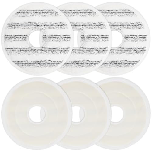DLAIMI 6PCS Mop Pads Replacement Compatible with Vileda Spin and Clean Mop head, Microfiber Refills Washable & Reusablefor Cleaning Floors (Grey)