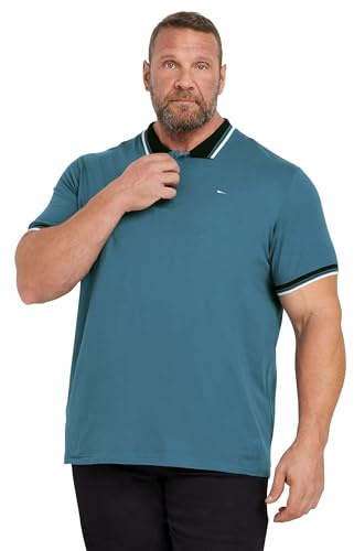 BadRhino Big & Tall Contrast Tipped Detail Polo Shirt - Men's - Plus Size Curve