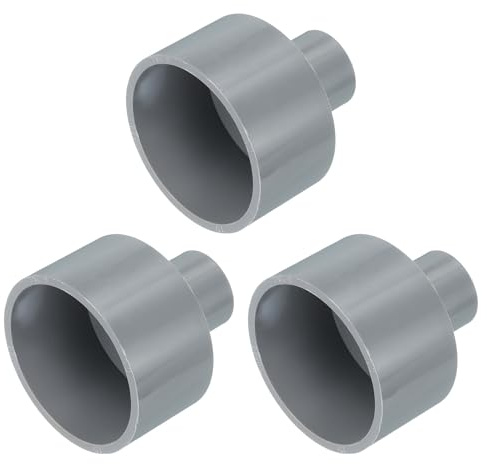 QUARKZMAN Reductor de Tubería de UPVC 50 * 20mm Gris 3Pcs | Conector Reductor Acoplamiento para Tubería, Kit de Accesorios de Plomería PVC para Fontanería de Alcantarillado, Gris