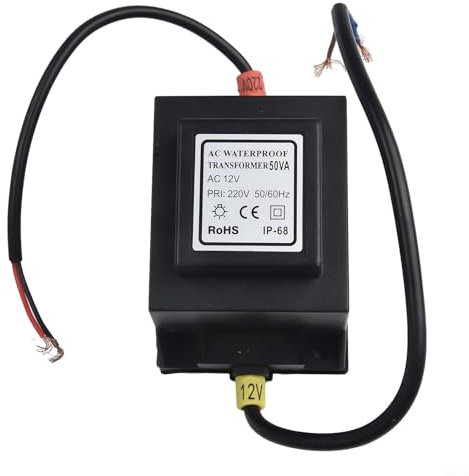 Transformador LED, fuente de alimentación de 12 V CA/CA, transformador de fuente de alimentación al aire libre IP67, estación de energía portátil, para bombas de 12 V e iluminación LED (50 W)