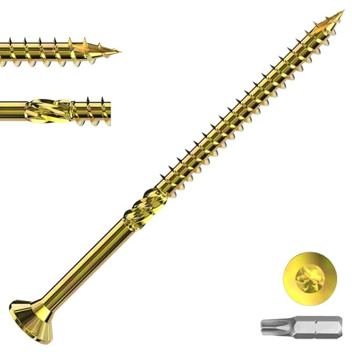 Zynthor 50Pcs Wood Screws, 5 x 80mm Galvanized Decking Screws | Rust-Resistant Flat Head Screws, Torx Drive with T25 Bit for Decking, Timber, Furniture and General Woodworking