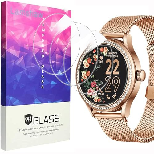Lamshaw 3 Pièces Protection Écran pour Ice Smart St 2.0 1.20 Smart Watch Verre Trempé,Protecteur D'écran Verre Trempé pour Ice Smart St 2.0 Smart Watch (3Packs)