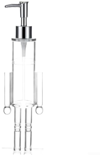 Distributeur de savon style casse-noisette avec bouteille en plastique acrylique et pompe en polyéthylène, accessoire décoratif pour nettoyage des mains pour salle de bain ou cuisine (1 pièce)