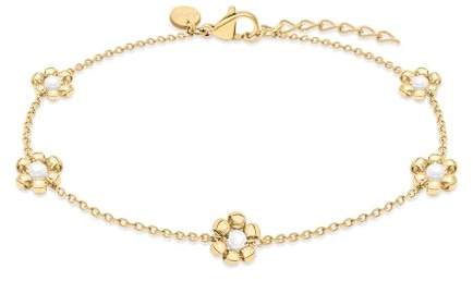 s.Oliver Damen Schmuck – Halsketten, Armbänder & Fußketten mit Blumenanhängern in verschiedenen Farben