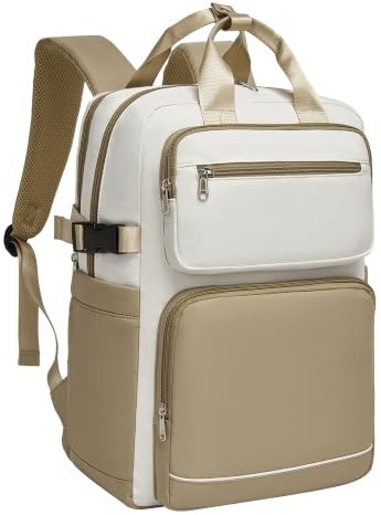 Kono Laptop Backpack Womens School Bags for Girls Lightweight Rucksack | 15.6 Inch Laptop Compartment, 13 Pockets, Luggage Strap, Fits Large Water Bottle, Ideal for College Work Commuting & Travel