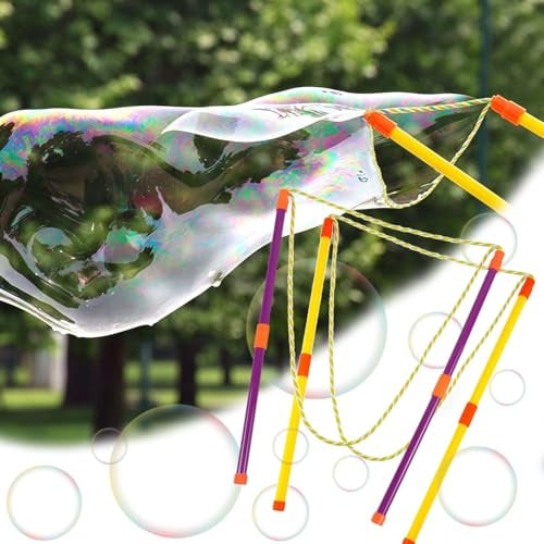 YeahBoom Riesenseifenblasen Set,2 Stück Seifenblasen Groß,Teleskopische Entwurfs Seifenblasen Stab,Seifenblasen Spielzeug,Einfache Tragen,für Outdoor Spiele,Party