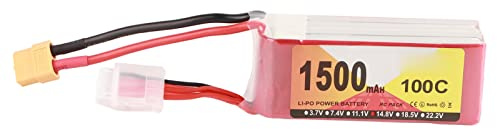 Batterie LiPo 1500 mAh 100 C 4S Courant stable Portable Longue Durée RC Lipo Batterie 14,8 V avec prise XT60