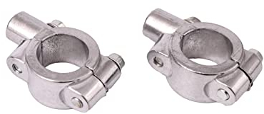 2x Universal 7/8(22mm) Motorrad Lenkerhalterung Spiegel Halterungen Lenkerhalter Befestigungs Klemmen Silber