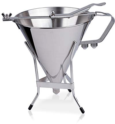 Professional Confectionery Funnel Stainless Steel With Three Nozzles And Stand Commercial Cake Decorating Tool