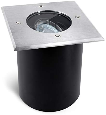 SSC-LUXon JUAVI LED Bodeneinbauleuchte schwenkbar IP67 quadratisch - LED GU10 5W neutralweiß - Bodenleuchte außen befahrbar