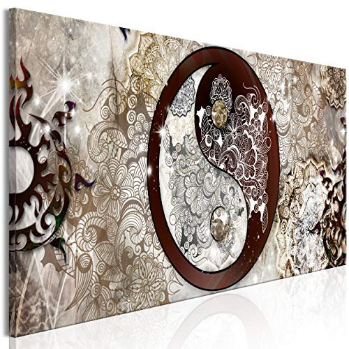 decomonkey Bilder Ornament 135x45 cm 1 Teilig Leinwandbilder Bild auf Leinwand Vlies Wandbild Kunstdruck Wanddeko Wand Wohnzimmer Wanddekoration Deko Mandala Abstrakt