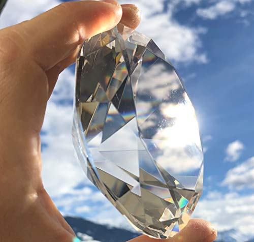 FAIRY TAIL & GLITZER FEE Glasdiamant Kristallglas 10 cm Diamant Brillant 8 cm 7 cm 5 cm Dekodiamant Glas (Klar, 7)