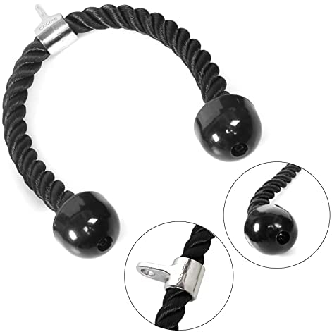 CCLIFE Trizepsseil Tau Nylon 70/85/100cm Bizeps Trizeps Seil Seilzug Fitness Kabelzuggriff Doppelgriff für Workout am Seilzug Kabelzug Kraftturm, Größe:100cm
