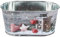 Deko Topf/Metalleimer/Blumentopf - Motivwahl - Weihnachten - 10 cm hoch - Metall rostfrei - Blech Eimer - oval - frostsicher - Pflanztopf Übertopf Gartene..