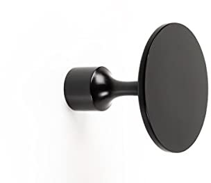 Gedotec Patère Métal | FLOID | Dimensions du porte-manteau mural : (H x L) 60 x 60 mm | 1 Pièce crochet barre ronde | Bouton métal - bouton Acier Noir Mat | Porte-manteau inox