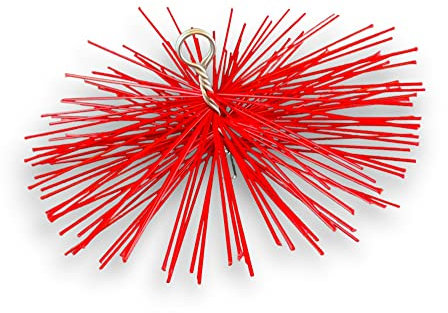 Hérisson Rond synthétique | Ø 400 mm | Embout Acier fileté M12*1,75mm | Ramonage Conduit gainé | Cheminée chaudière poele canalisations gouttières | Adaptable à Tous Types de Cannes | Kibros 4ESS40