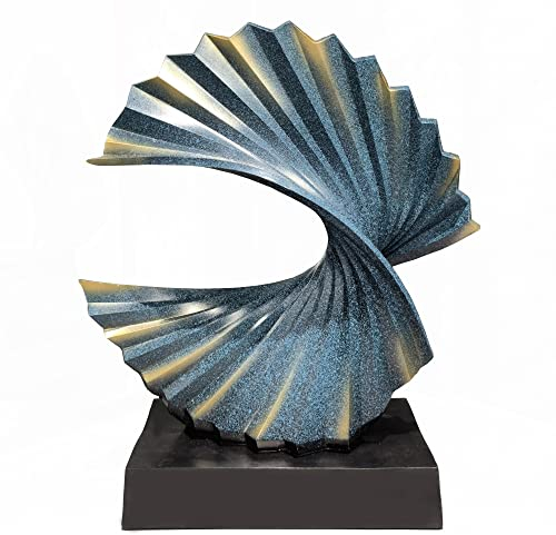Tauzveok Moderne Office Abstract Sculpture Decoration in Blue, Spiral from Harz 28 cm high for Bedroom, Study Schlafzimmer, Büro-Desktop, Schränke