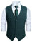 HISDERN Anzugweste für Herren Formale Weste Hochzeits Party Westen Plaid Klassisch Business Anzugwesten Grün L
