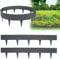 XMTECH 10m Rasenkante Beeteinfassung Gartenpalisade in Rattan-Optik, Beetumrandung Mähkante Randsteine aus Kunststoff mit 10 Elemente á 100 cm, Anthrazit