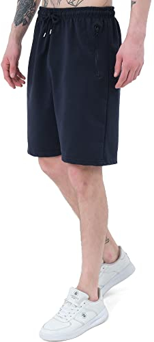 Smith & Solo Sporthose Herren Kurz - Kurze Hosen Herren, Laufshorts Männer Sommer Baumwolle Jogginghose Fitnesshose Sport Sportshorts Bermuda Shorts Hose Trainingshose Tennishose Indigo XL