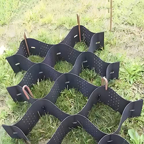 Stabilisateur Gravier Nid d'abeille Géogrille de 5 cm de haut avec trous de drainage, Pavé de grille au sol pour le trottoir de paysage d'allée de jardin, Grand stabilisateur de sol en polyéthylène pe