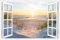 3D Window Effect Landscape Canvas Wall Art White Beach Nature Wilderness Photography Artwork Pictures for Canvas Wall Decor for Living Room Bedroom Office,Framed Prints Ready to Hang - 36W x 24H